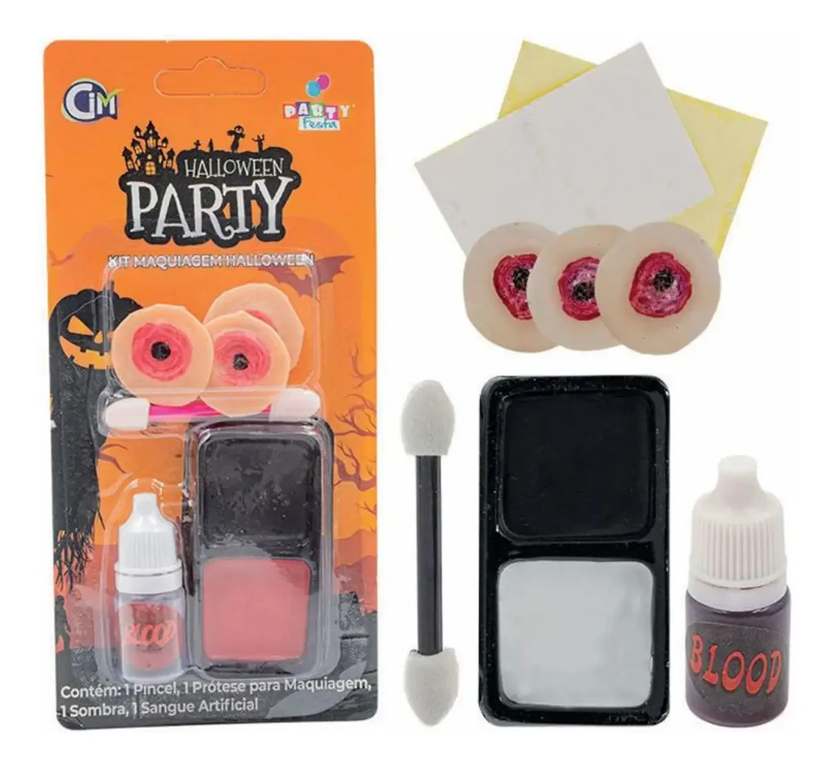 Kit Maquiagem Efeitos Especiais 6pçs C/ Machucados Silicone