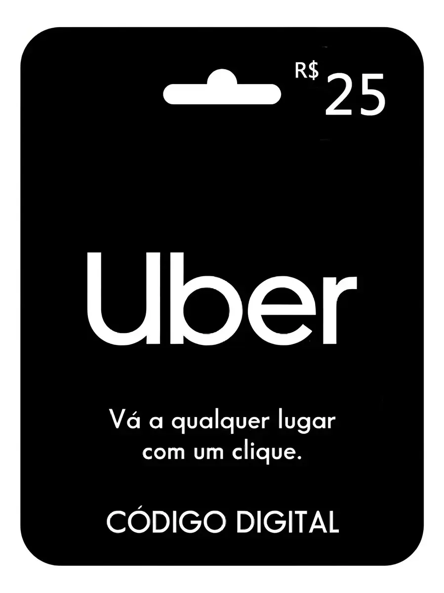 Gift Card Uber Cartão Pré-pago Presente R$ 25 Digital