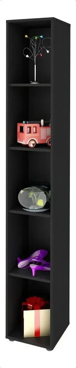 Estante Para Livros Clean 4 Prateleiras Preto - Artany