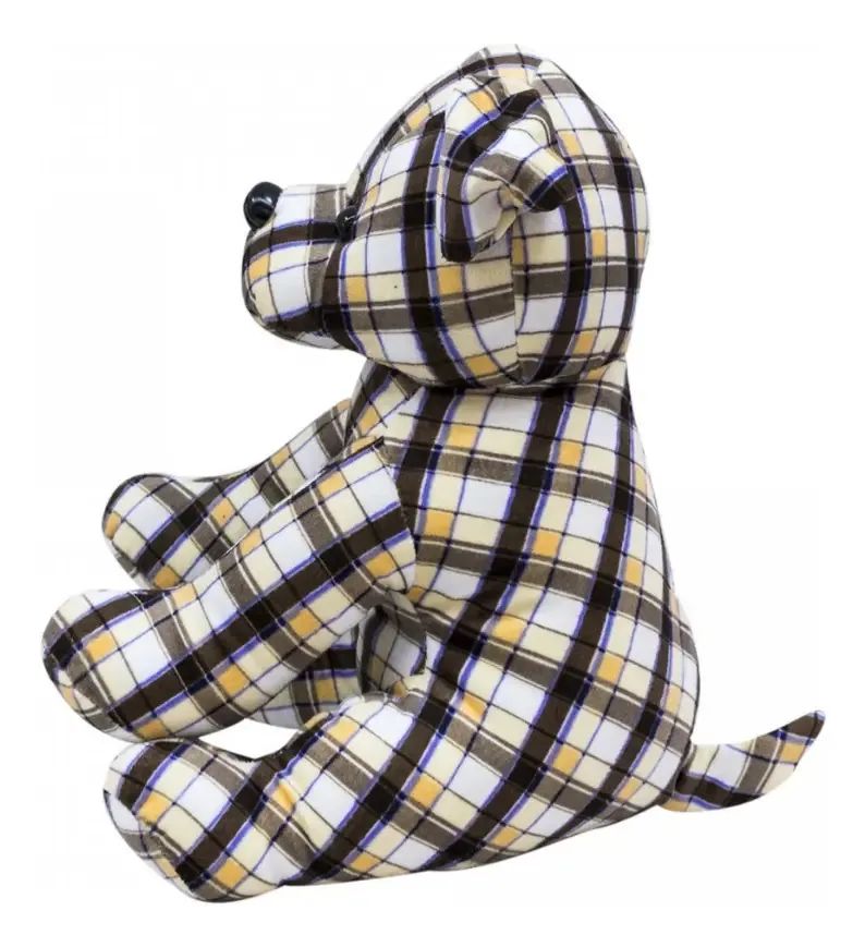 Cachorro Xadrez Marrom 31cm - Pelúcia