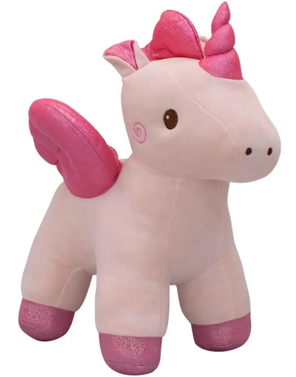 Pelúcia de Unicórnio Rosa com Asas de 38 cm