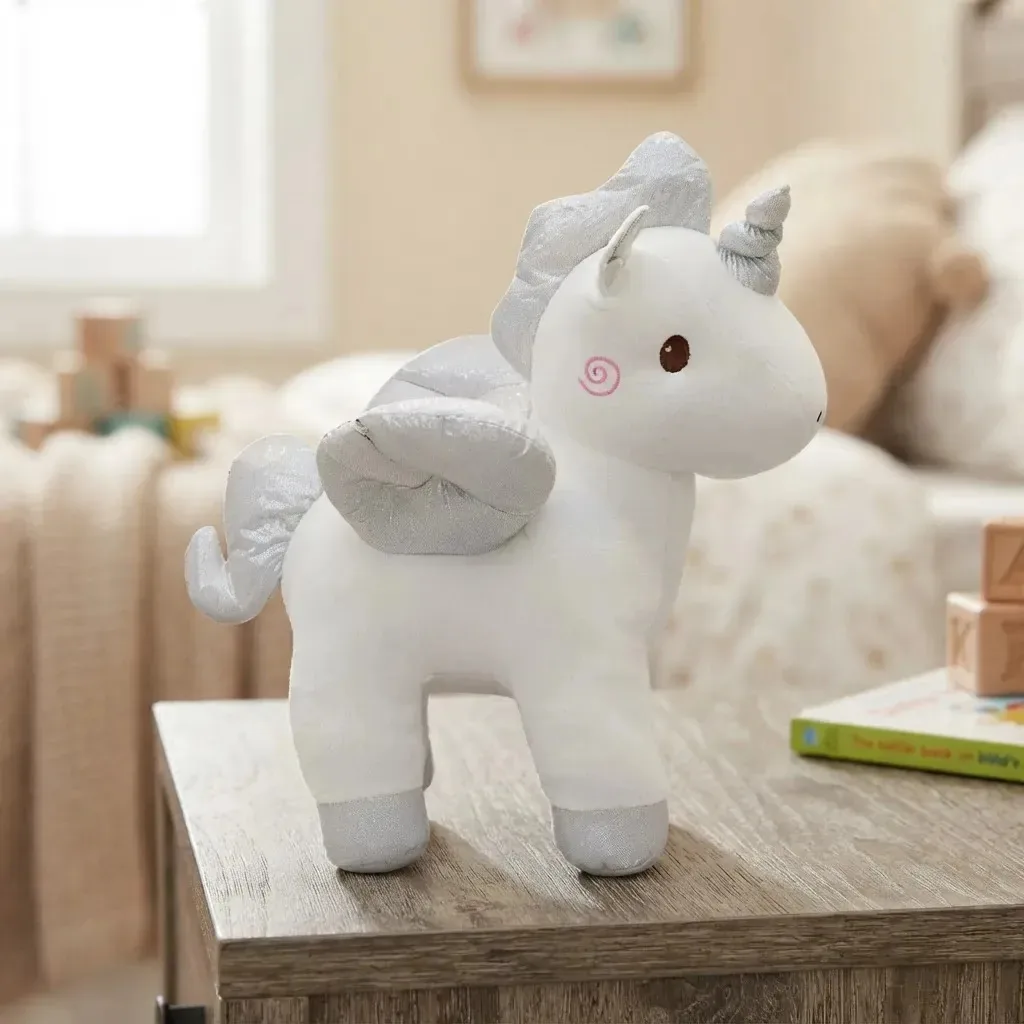 Pelúcia Unicórnio Branco Fofy Toys com Asas (51.5 cm)