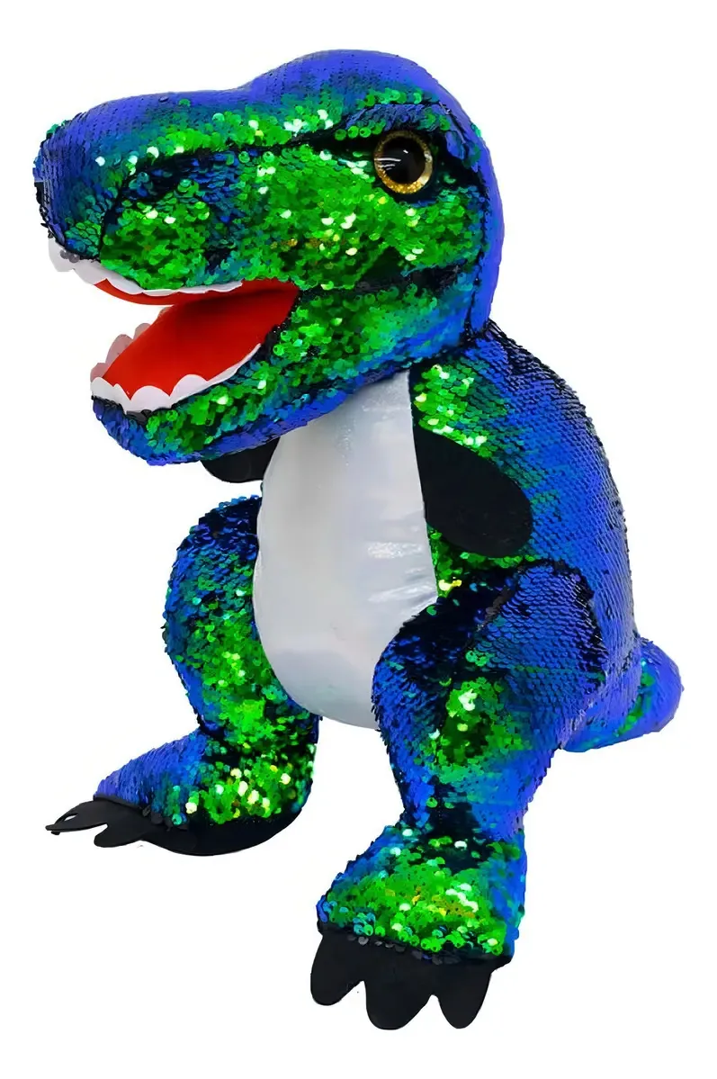 Dinossauro Tiranossauro Rex Lantejoulas 38.5cm - Pelúcia