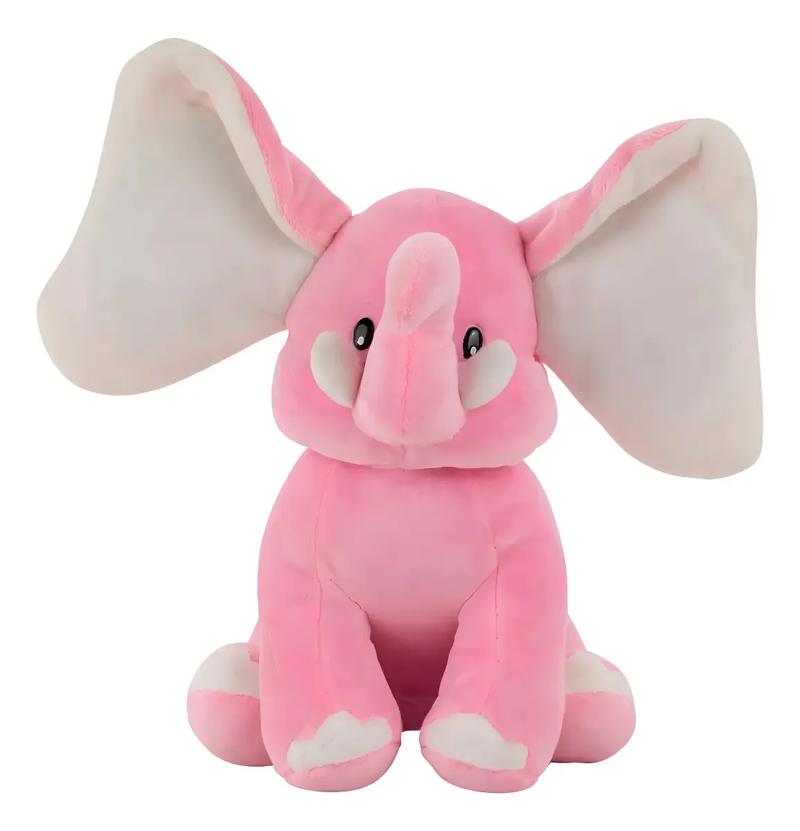 Elefante Rosa Orelhas Grandes De Pelúcia 26 Cm