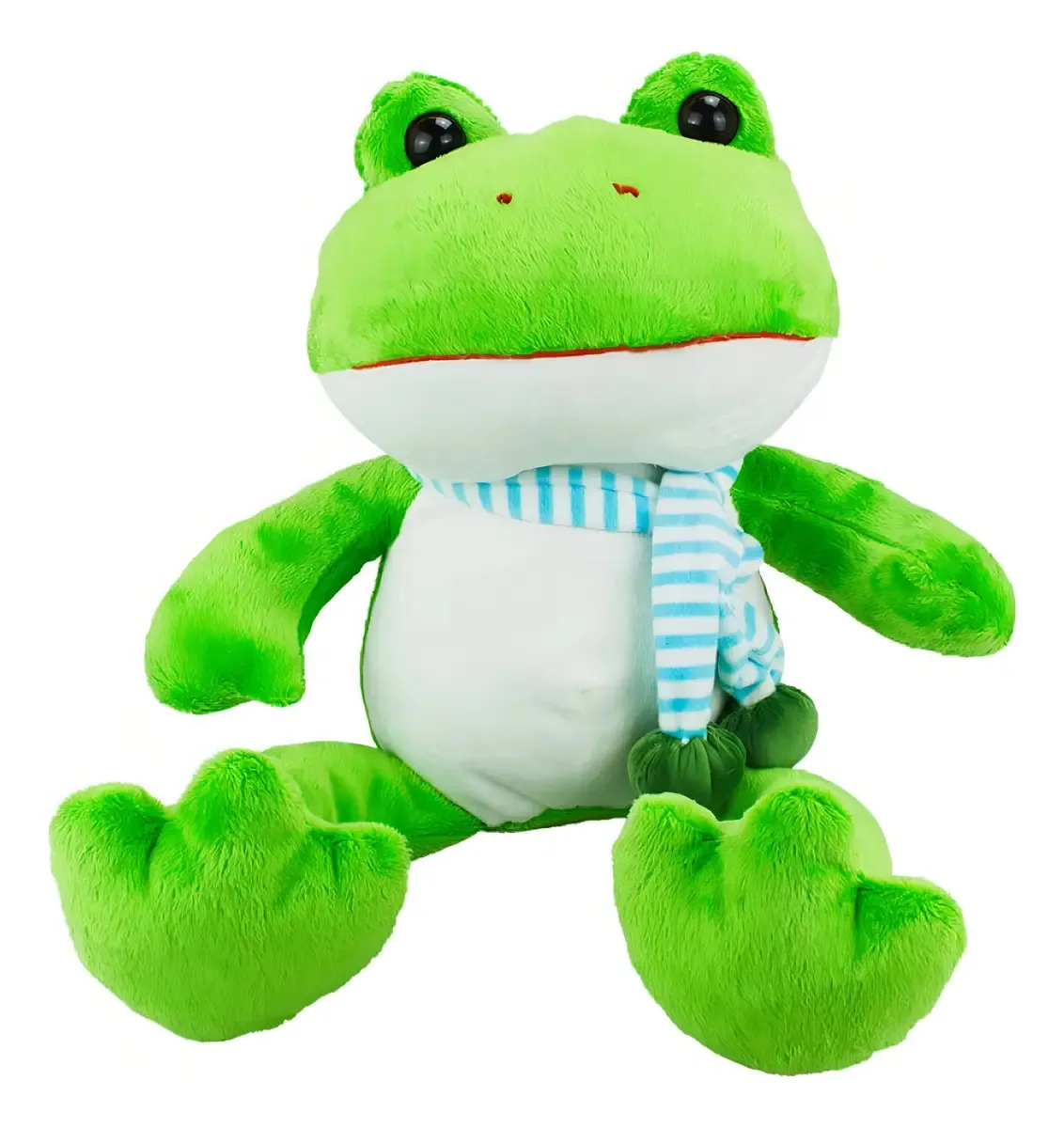 Sapo Verde Cachecol Fofo Pelúcia 30cm Cor Verde-claro