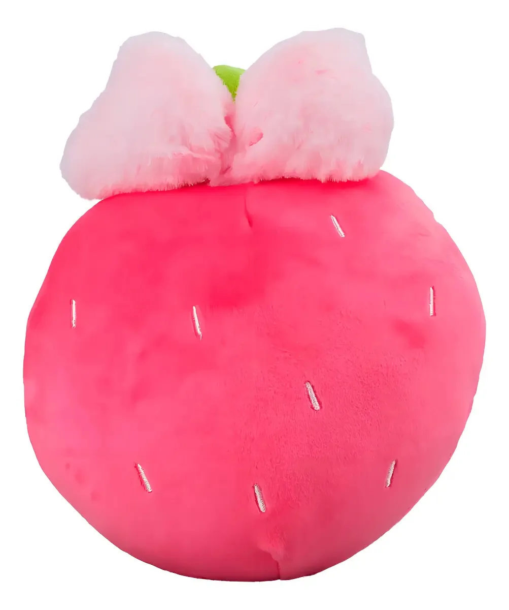Pelúcia Fruta Morango Diversos Cor Rosa 20cm