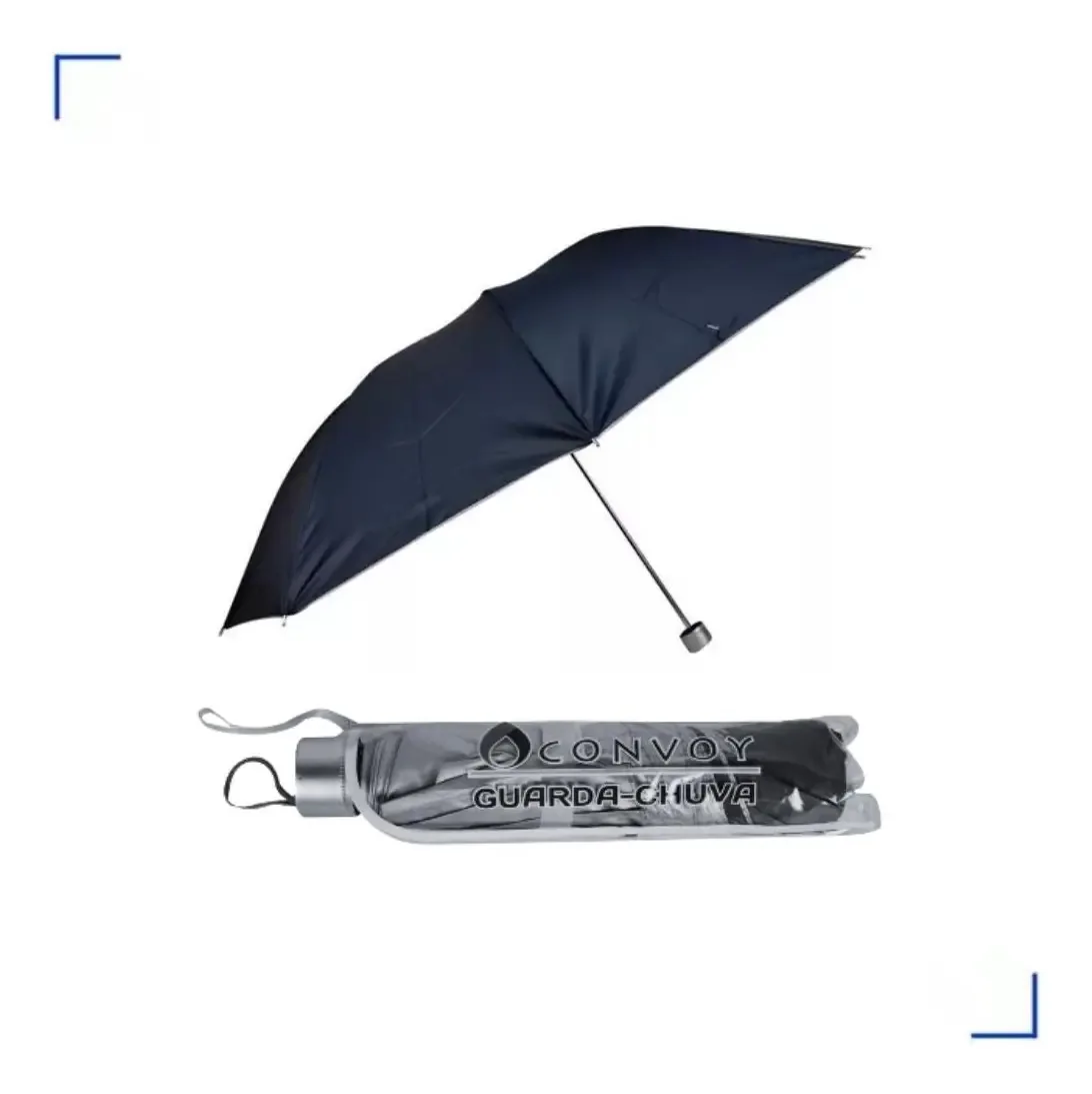 Guarda-chuva De Bolso Convoy Guarda-chuva Preto Com Design Liso