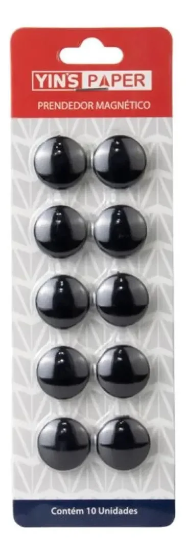 Prendedor Magnetico Preto 10 Unidades