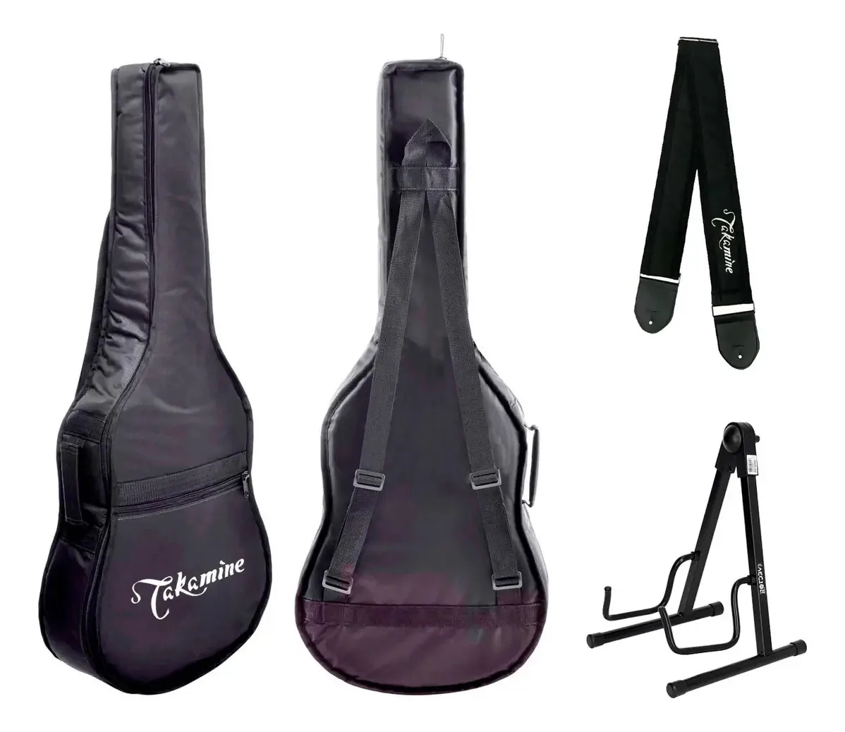 Bag Capa Acolchoada P/ Violão Takamine + Suporte E Alça Cor Preto