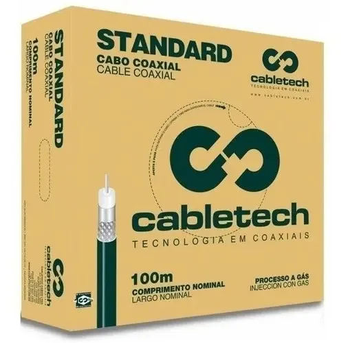 Cabo De Rede Coaxialcabletech Rg6 100m Branco