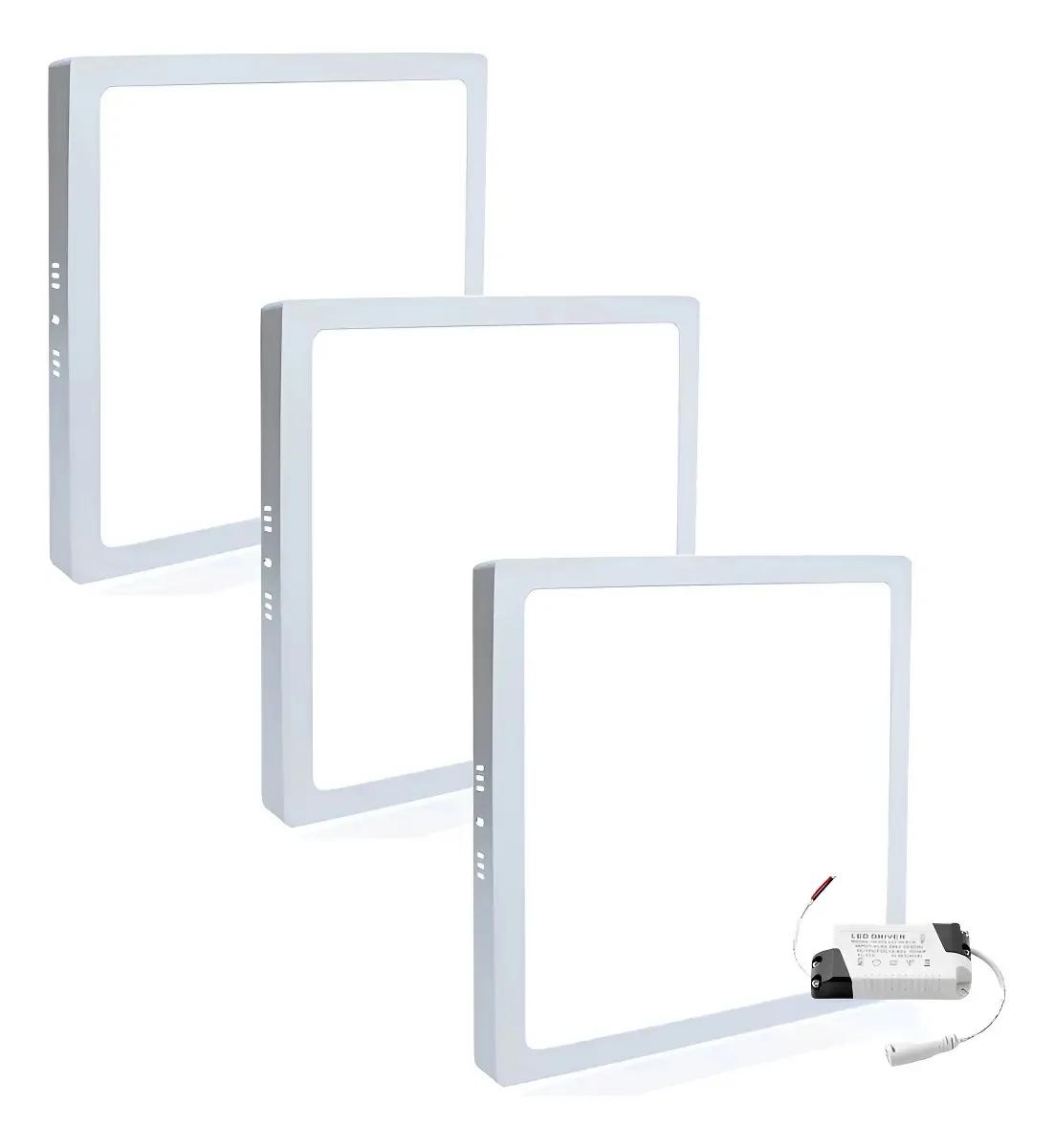 Kit 3 Painéis LED Plafon Quadrado de Sobrepor 18W Branco Neutro Blumenau
