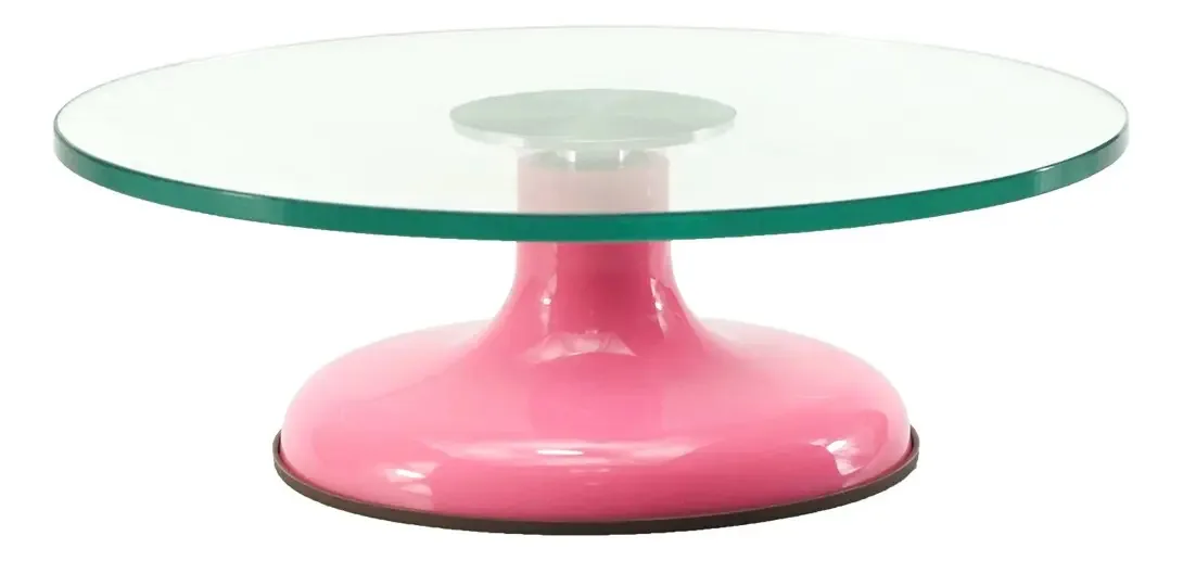 Bailarina Giratória Vidro Rosa 30cm Udlandia para Decoração de Bolos