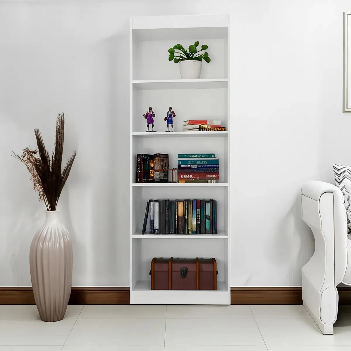 Estante Para Livros Larissa 4 Prateleiras Branco - J&a