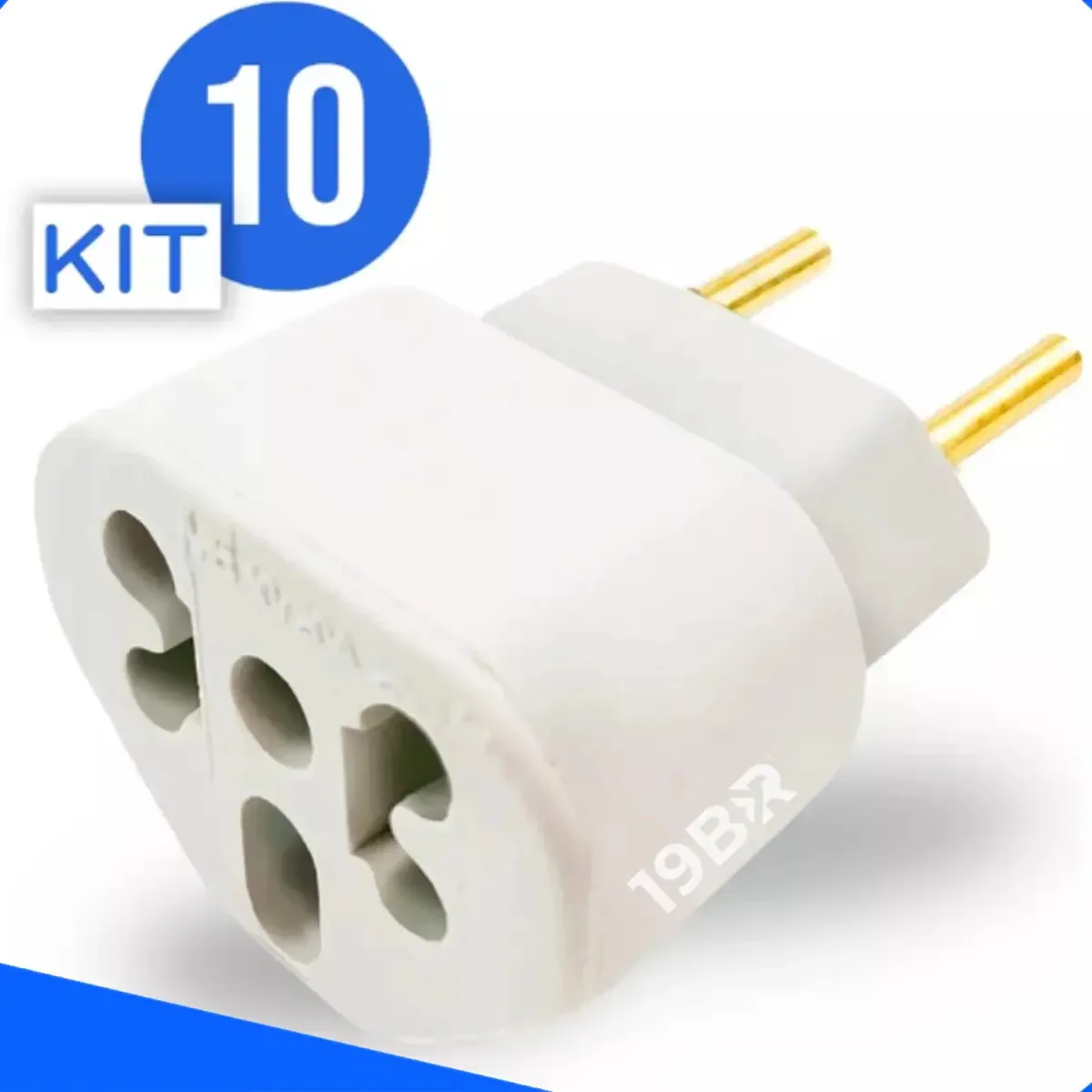 Kit 10un Adaptadores De Tomada Bob Love 10a/20a - Loja 19br