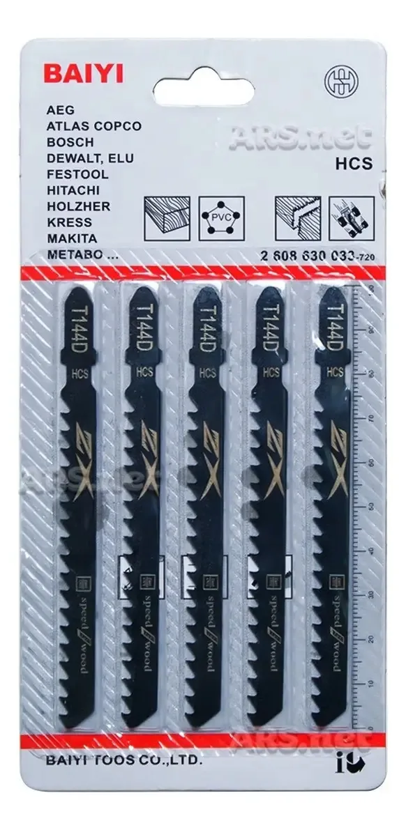 Kit Jogo De Lâminas Para Serra Tico Tico T144d 5 Pçs Madeira