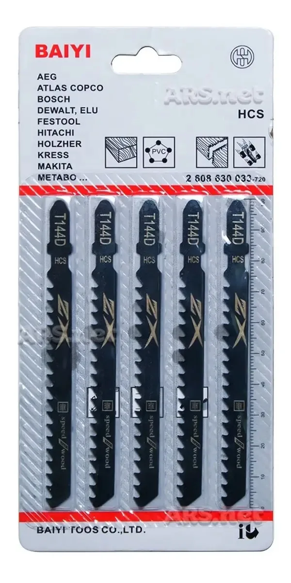 Kit Jogo De Lâminas Para Serra Tico Tico T144d 5 Pçs Madeira