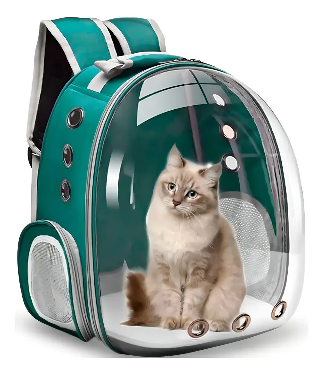 Mochila Para Carregar Cachorro E Gato Confortavel Verde