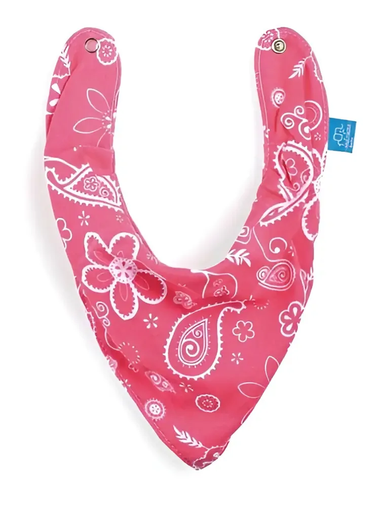 Babador Bandana Rosa Multikids Baby Algodão Florido Bebês