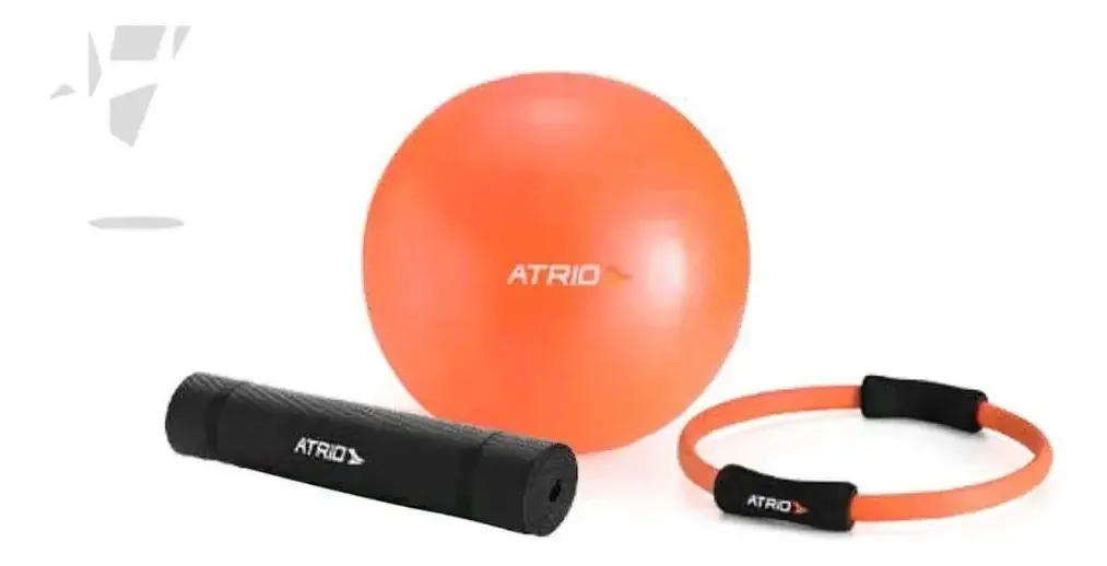 Kit Pilates Bola / Anel / Tapete Atrio Cor Laranja
