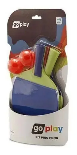 Kit Ping Pong Go Play Com 2 Raquetes e Bolinhas - Multikids