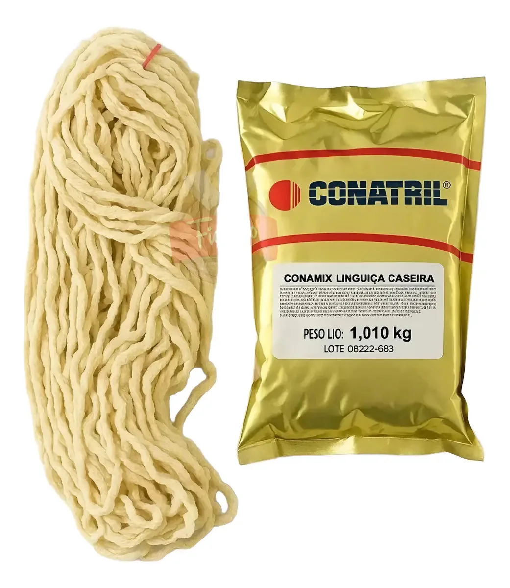 Kit Tripa Suína 28/30 60m + Tempero Conamix para Linguiça Artesanal