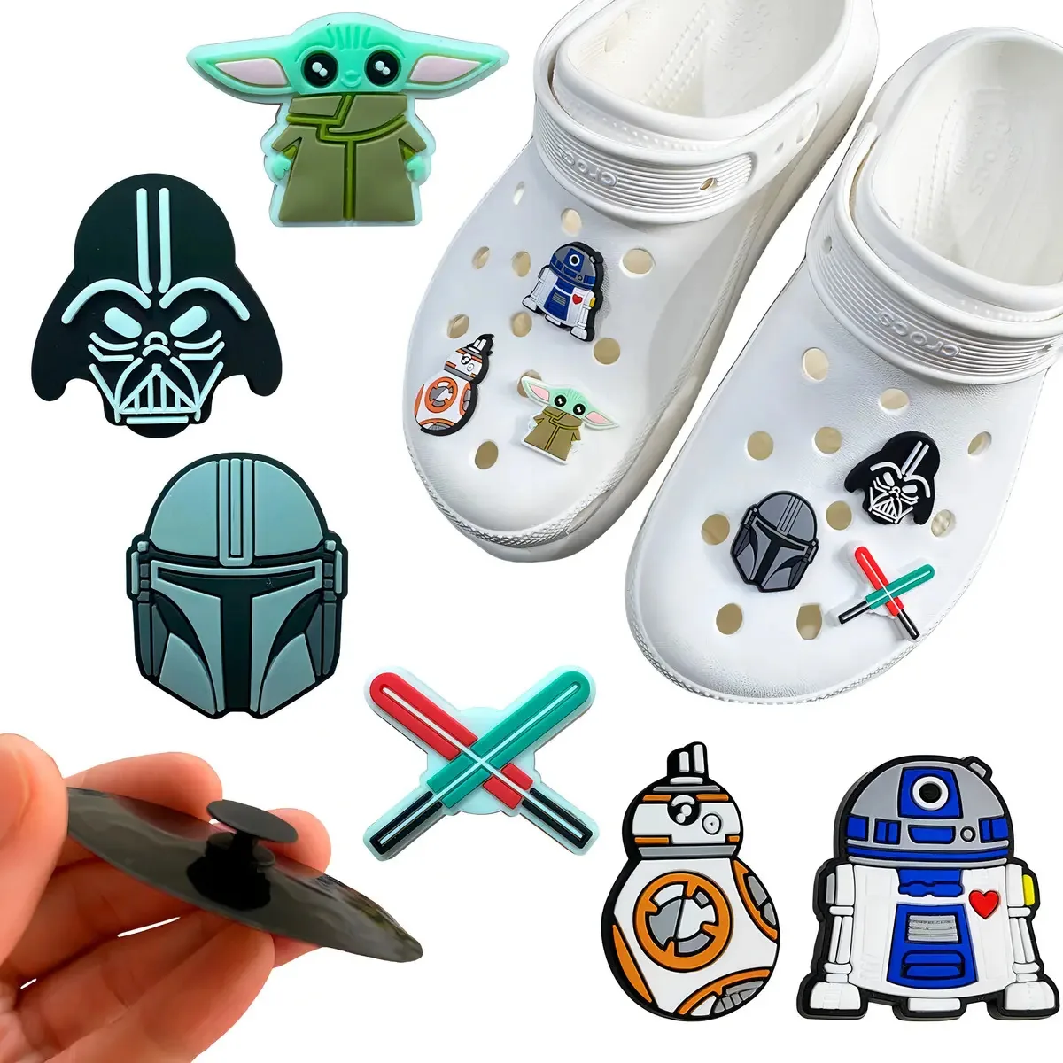 Kit 6 Pins Bottons Emborrachados Para Crocs - O Tema Cor Star Wars