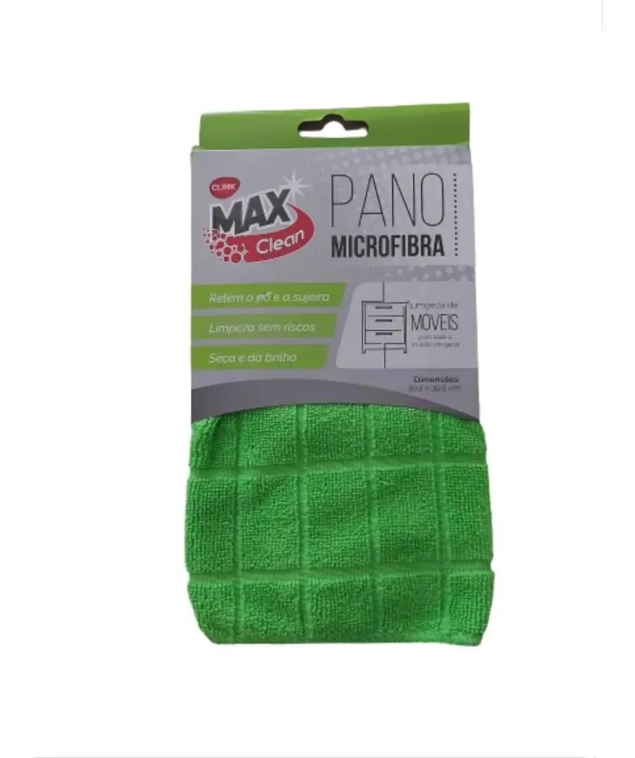 Pano para limpeza Max Clean Microfibra verde