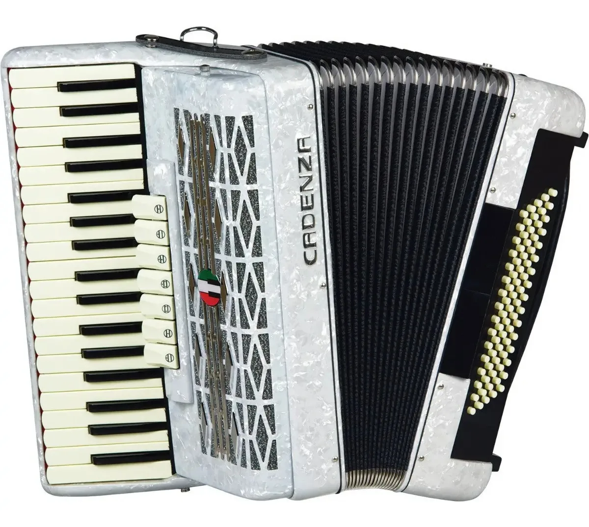 Acordeon Cadenza Cd 8037 Branco 80 Baixos 37 Teclas 7 Reg