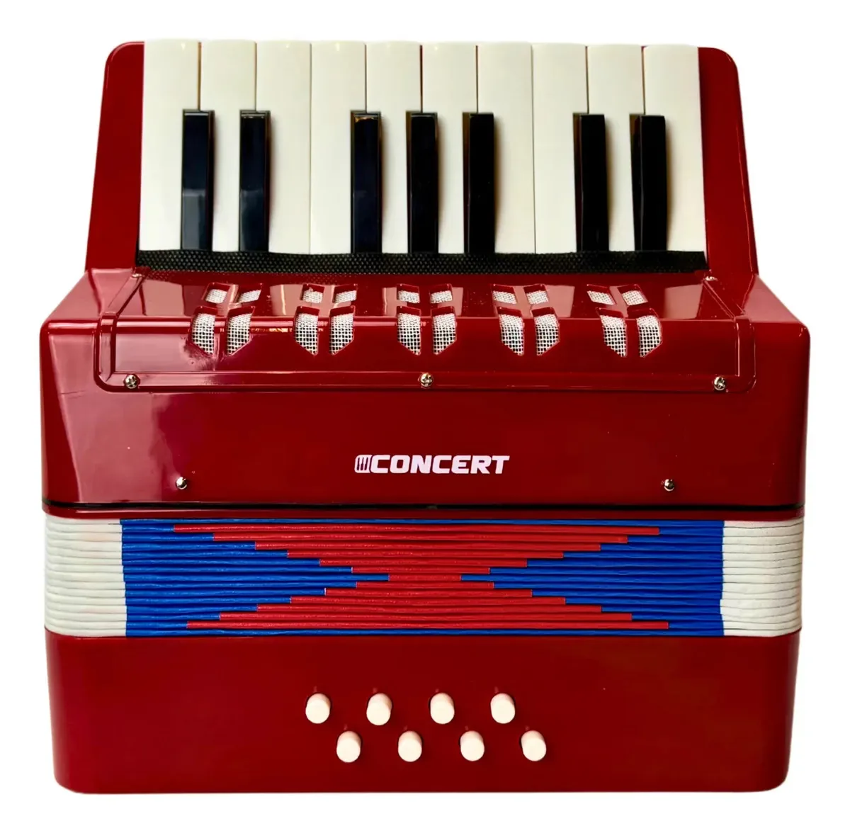Acordeon Diatônico Infantil Concert CA8 8 Baixos 17 Teclas Vermelho