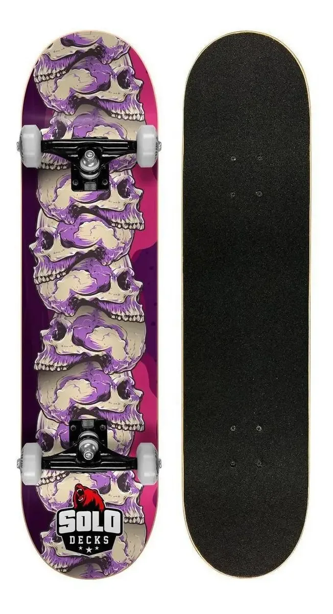 Skate Montado Profissional Solo Decks Skull