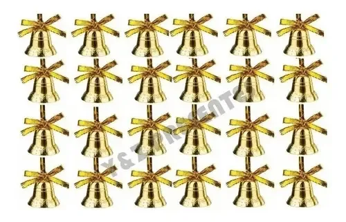 Kit 24 Mini Sinos 3cm Enfeites Pendentes Natalinos P/ Árvore