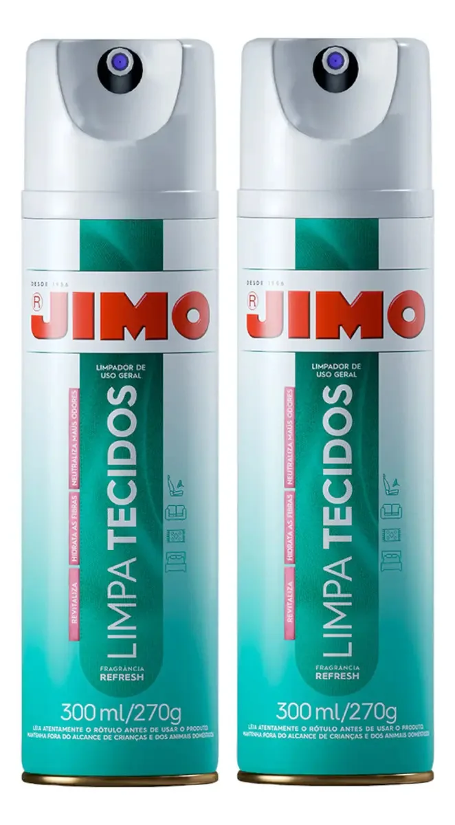Limpa Sofá Carro Colchão Carpete Tecidos Jimo 300ml X2