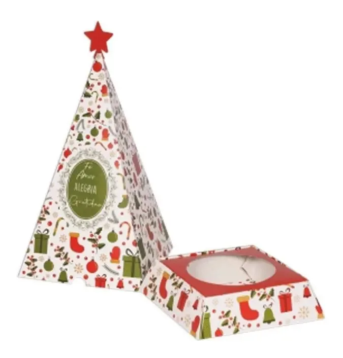 Cx Panetone Arvore Magia Natal 250g C.3 103048 Decora Doces