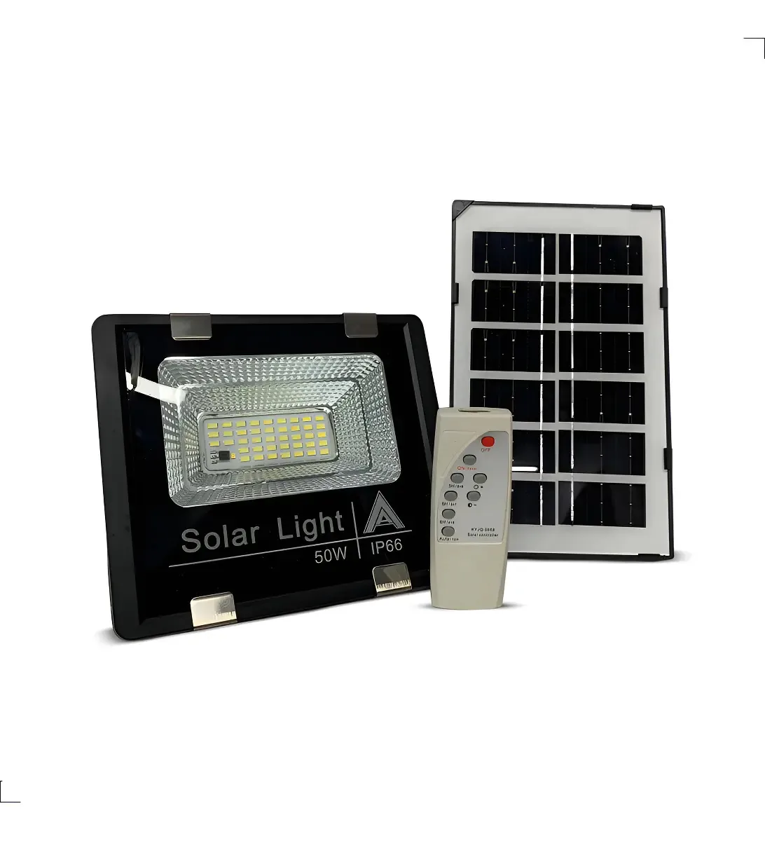 Refletor Led 50w Energia Solar Placa E Controle Prova D'água
