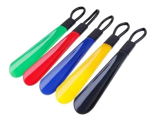 Calçadeira Plastica De Sapatos Com Alça - Azul
