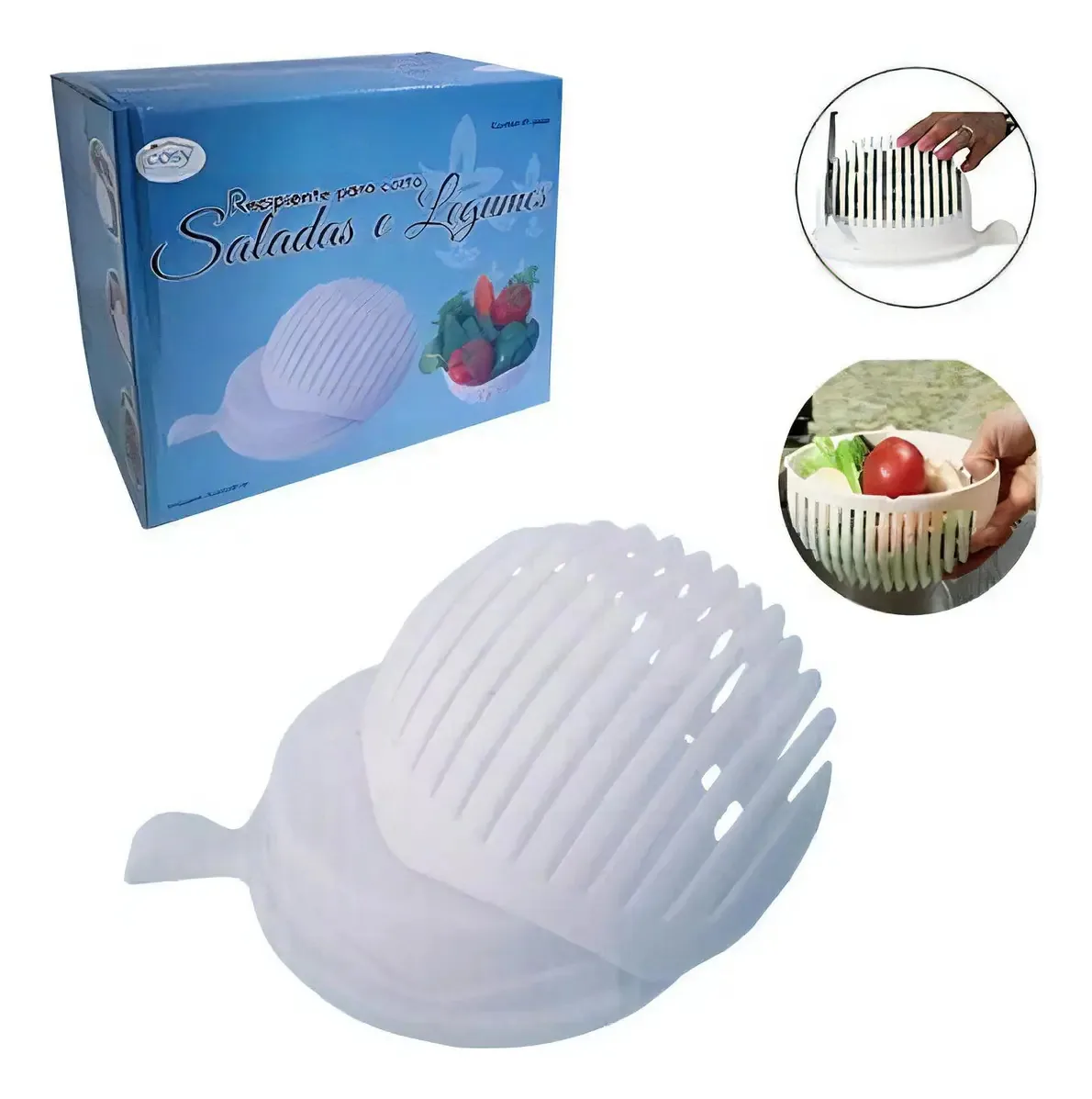 Recipiente Para Lavar Cortar Fatiar Saladas Legumes Bowl