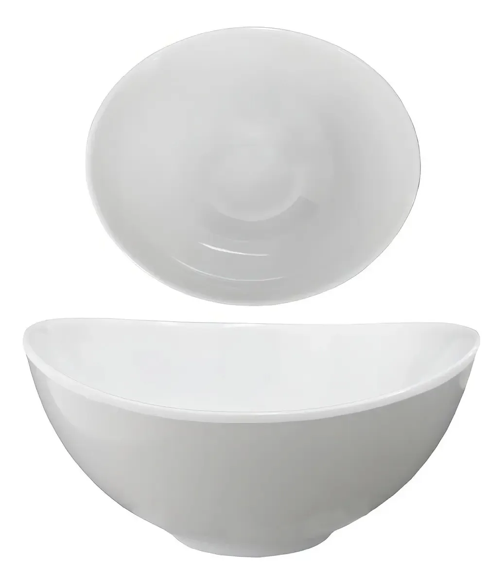 Jogo 6 Tigelas Melamina Canoa Branco Light 12,5x12cm 330ml