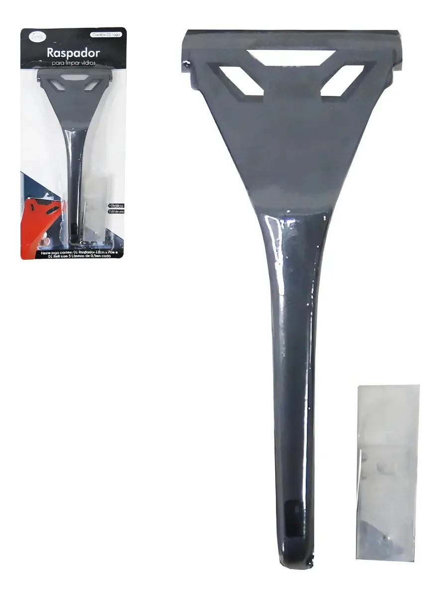 Raspador Limpador Plastico+5 Laminas Limpa Vidro Insulfilme
