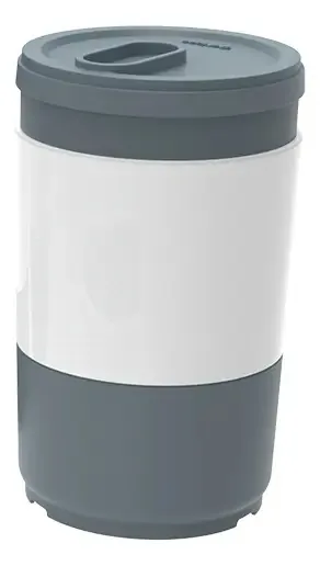 Recipiente porta-cotonetes de algodão Code Crippa, cor cinza