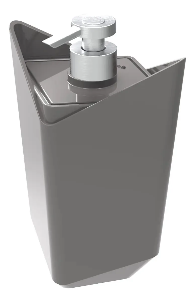 Dispensador de sabonete líquido Crippa Prisma, cor cinza