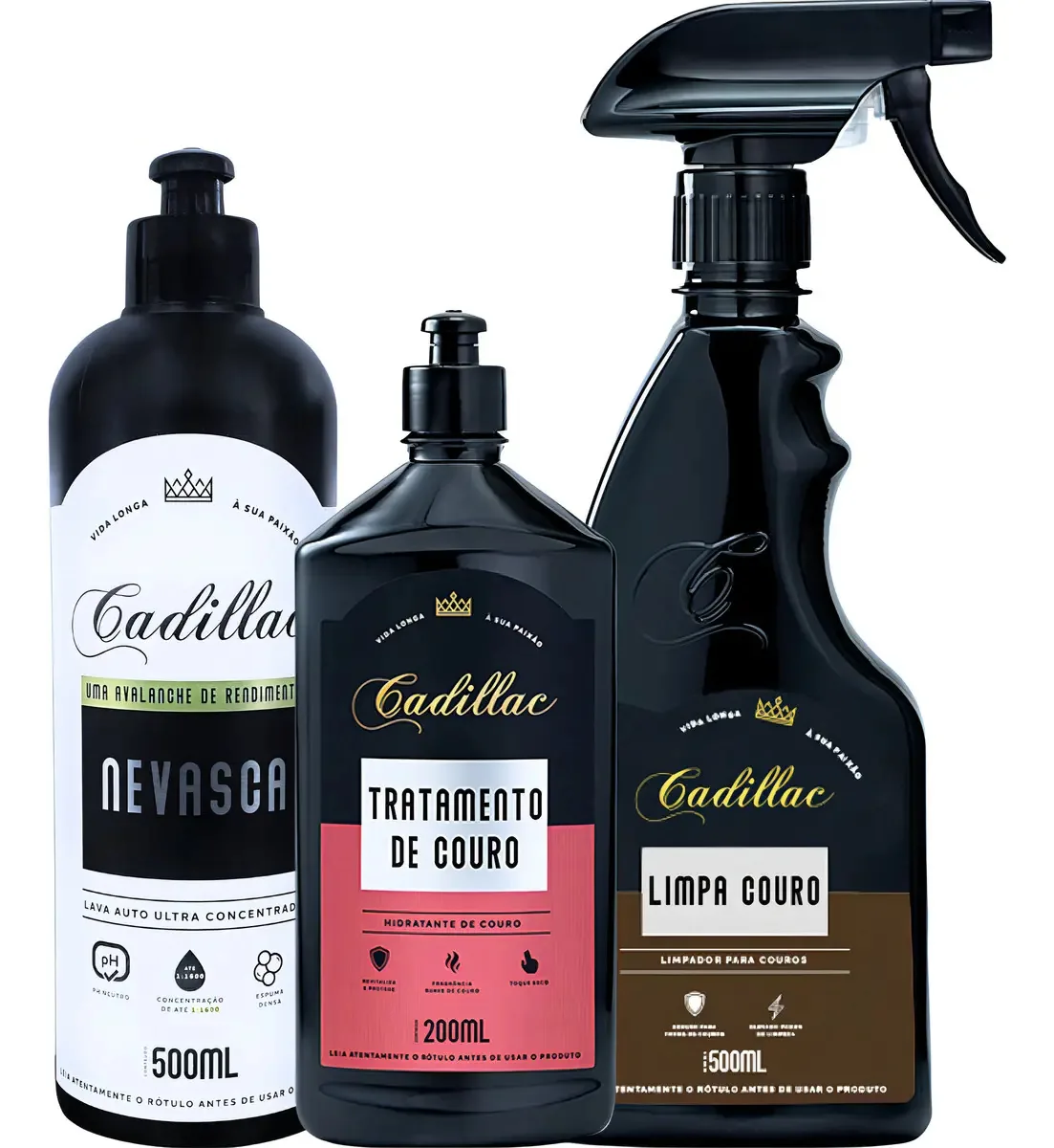 Kit Limpeza Automotiva E Tratamento Couro Nevasca Cadillac