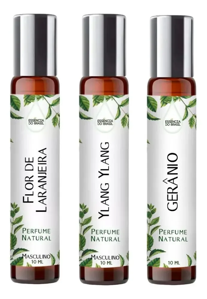 Kit 3 Perfumes Spray 10ml - Florais Marcantes Masculinos