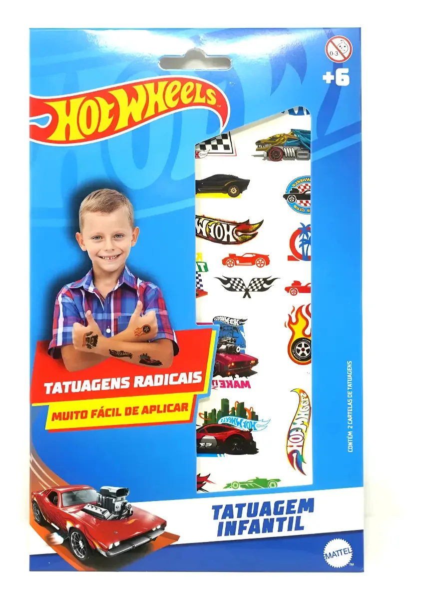 Kit Tatuagem Hot Wheels 24dz