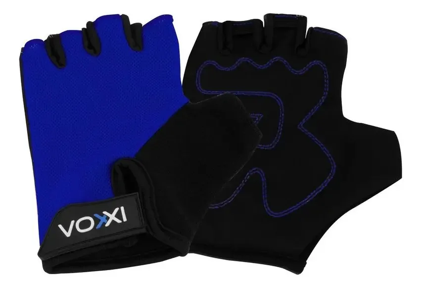 Luva Ciclismo Voxxi Lv01 Meio Dedo Azul P