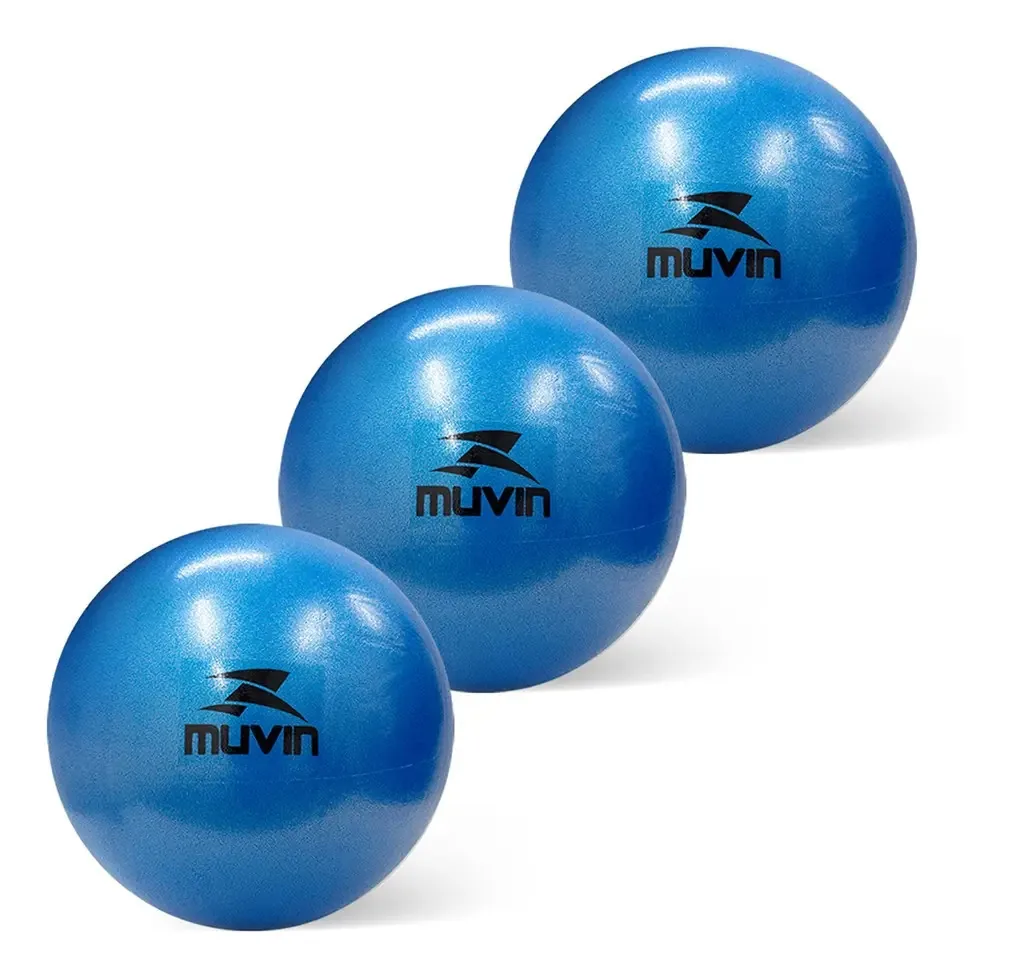 Bola de Pilates Overball - 25cm - Kit com 3 Muvin