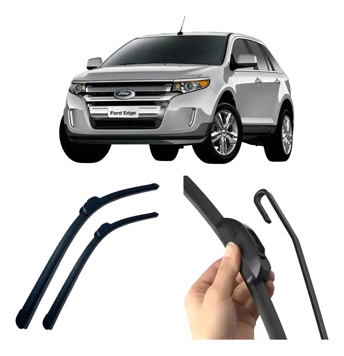 Par Palheta Limpador Parabrisa Ford Edge 2008 A 2014 Preto