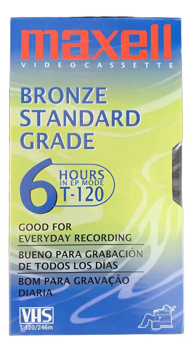 Fita Cassete Video Vhs 6 Horas De Gravação - Maxell Bronze Standard T-120