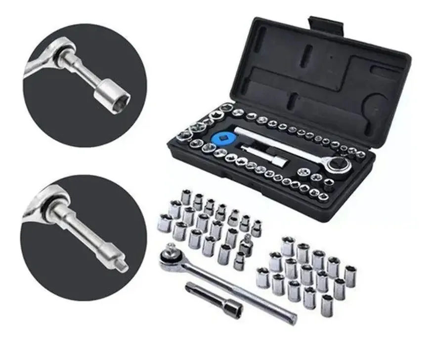 Jogo De Soquete Sextavado 40pçs Aqua Tools