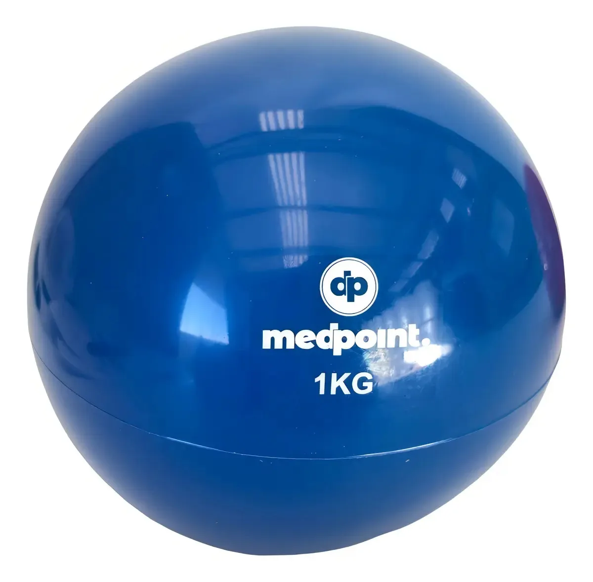 Bola Tonificadora 1kg Pilates Fisioterapia Medpoint Antiderrapante Azul 11cm