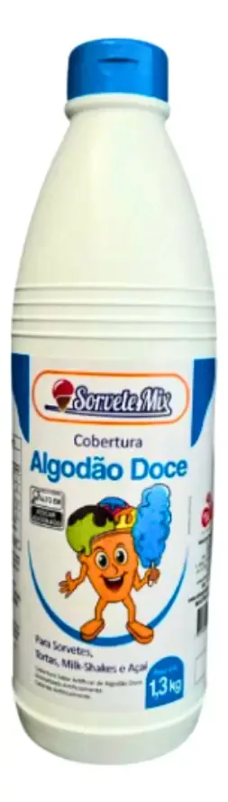 Cobertura P/ Sorvete Mix Algodao Doce C/ 1,3 Kg